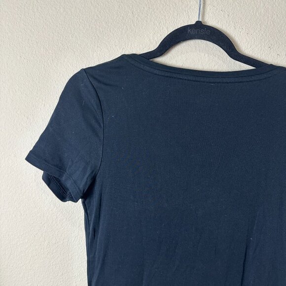 MERONA The Ultimate Tee Shirt T Shirt V Neck Top Size Large Black - Picture 5 of 8